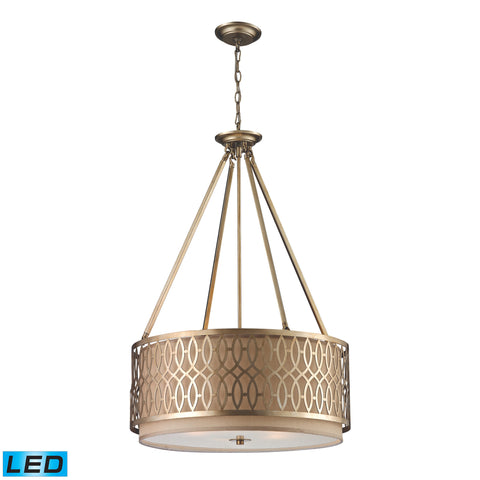 5- Light Pendant In Aged Silver - LED, 800 Lumens (4000 Lumens Total) With Full Scale Dimming Range, 60 Watt (300 Watt Total)Equivalent , 120V Replaceable LED Bulb Included