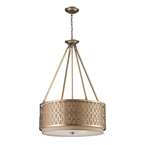 5- Light Pendant In Aged Silver