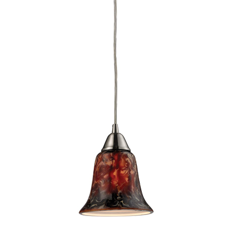 1- Light Pendant In Satin Nickel