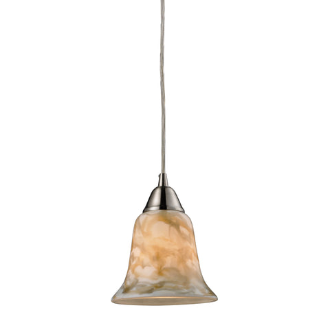 1- Light Pendant In Satin Nickel