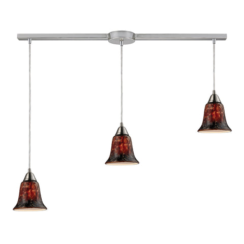 3- Light Pendant In Satin Nickel