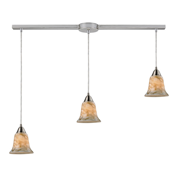 3- Light Pendant In Satin Nickel