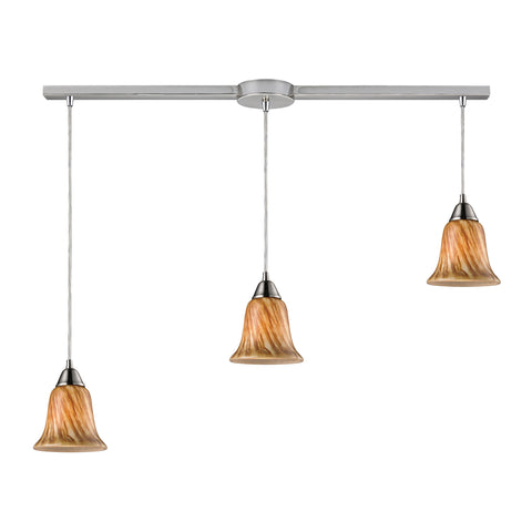 3- Light Pendant In Satin Nickel