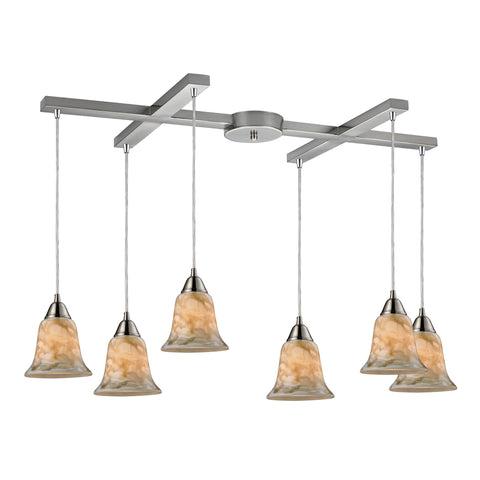 6- Light Pendant In Satin Nickel