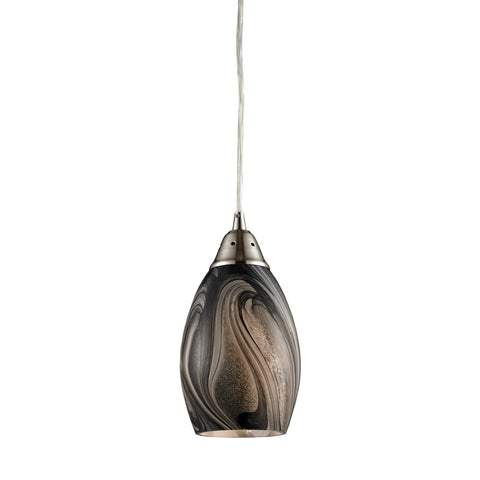1- Light Pendant In Satin Nickel
