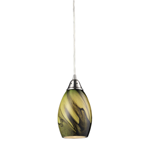 1- Light Pendant In Satin Nickel