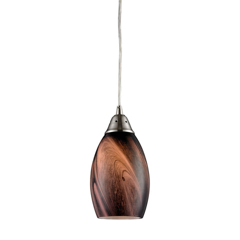 1- Light Pendant In Satin Nickel