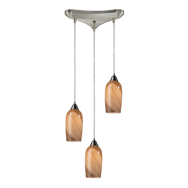 3- Light Pendant In Satin Nickel