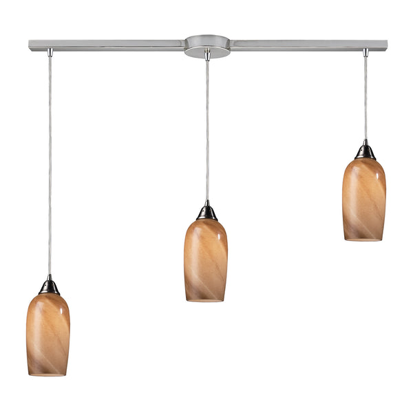 3- Light Pendant In Satin Nickel