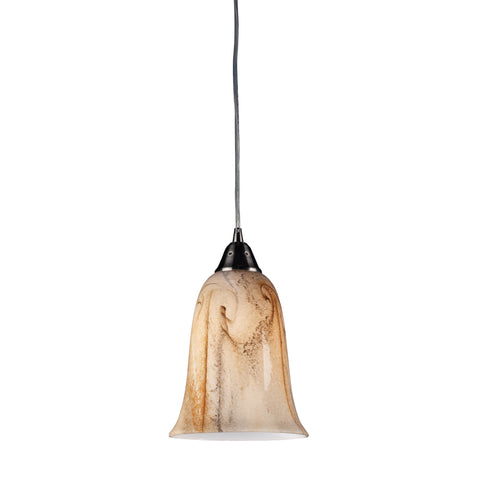 1- Light Pendant In Satin Nickel