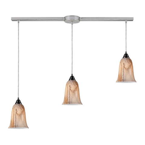 3- Light Pendant In Satin Nickel