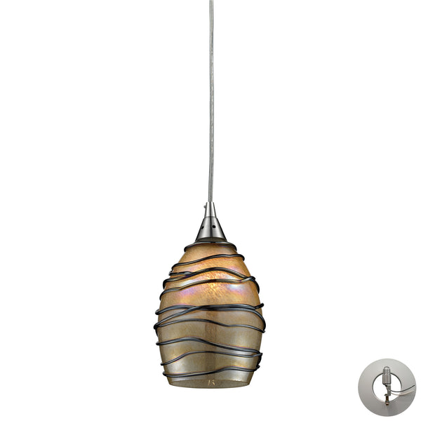 1- Light Pendant In Satin Nickel Includes An Adapter Kit To Allow For Easy Conversion Of A Recessed Light To A Pendant