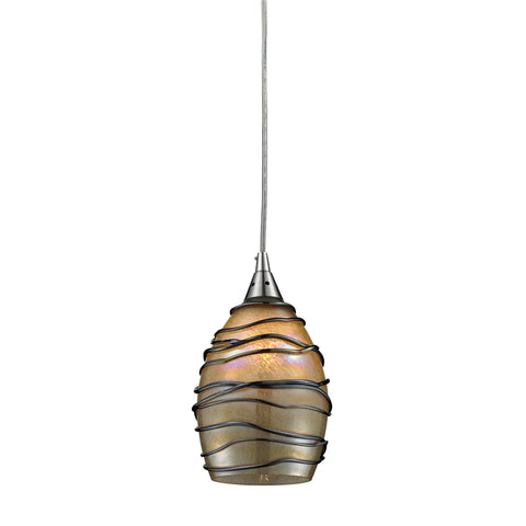1- Light Pendant In Satin Nickel