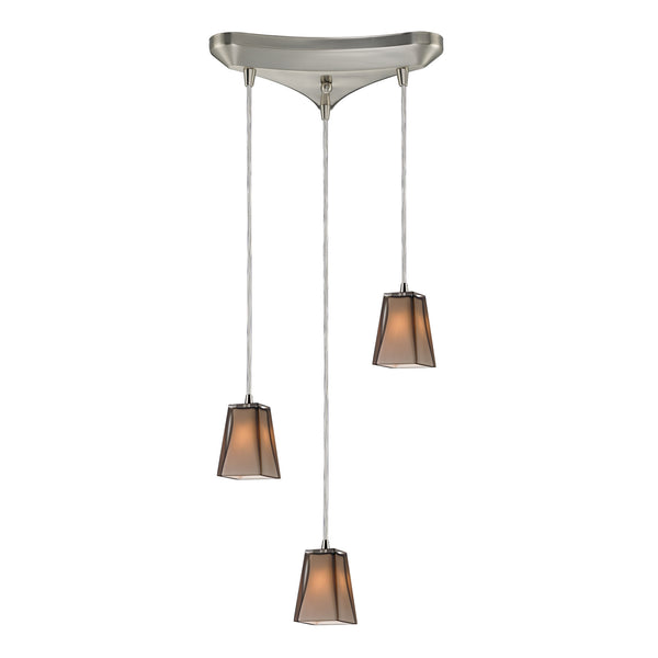 3- Light Pendant In Satin Nickel