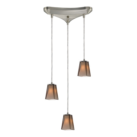 3- Light Pendant In Satin Nickel