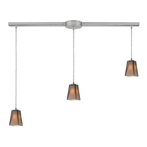 3- Light Pendant In Satin Nickel