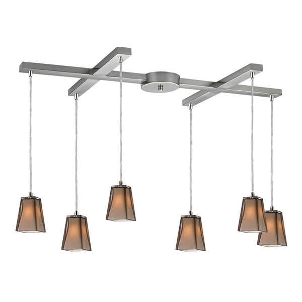 6- Light Pendant In Satin Nickel