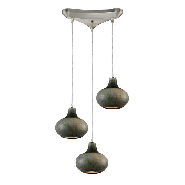 3- Light Pendant In Satin Nickel