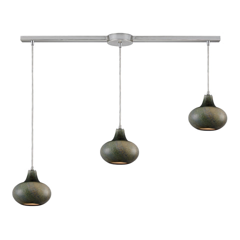 3- Light Pendant In Satin Nickel