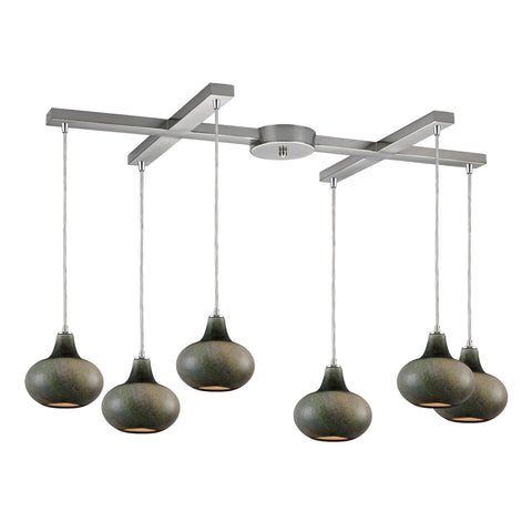 6- Light Pendant In Satin Nickel