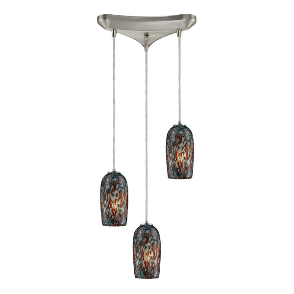 3- Light Pendant In Satin Nickel