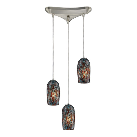 3- Light Pendant In Satin Nickel
