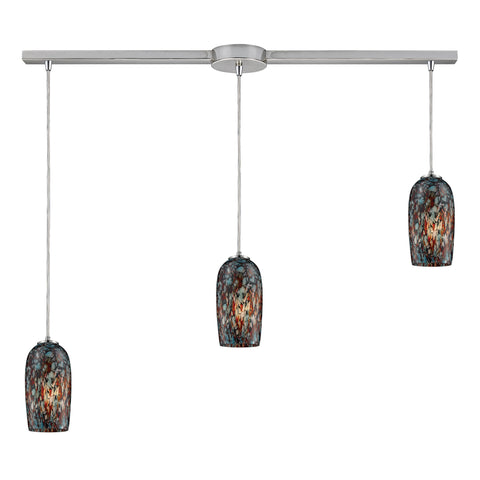 3- Light Pendant In Satin Nickel