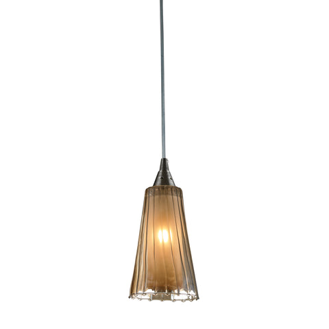 1- Light Pendant In Satin Nickel