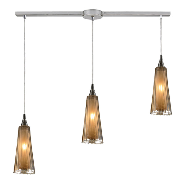 3- Light Pendant In Satin Nickel