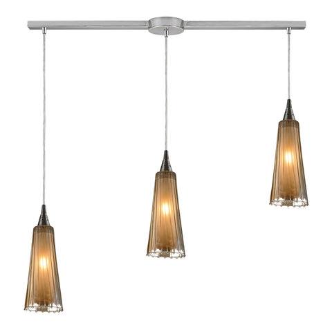 3- Light Pendant In Satin Nickel