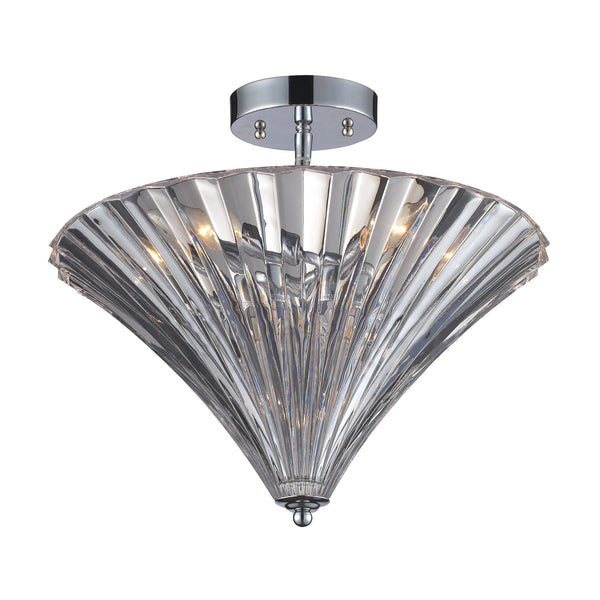 3- Light Flushmount In Polished Chrome