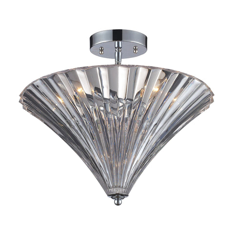 3- Light Flushmount In Polished Chrome