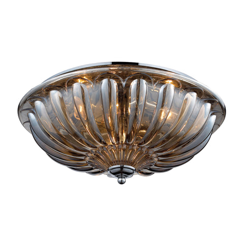 3- Light Flushmount In Polished Chrome