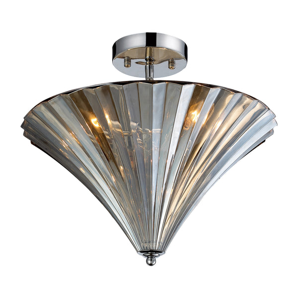 3- Light Flushmount In Polished Chrome