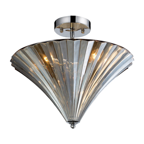 3- Light Flushmount In Polished Chrome