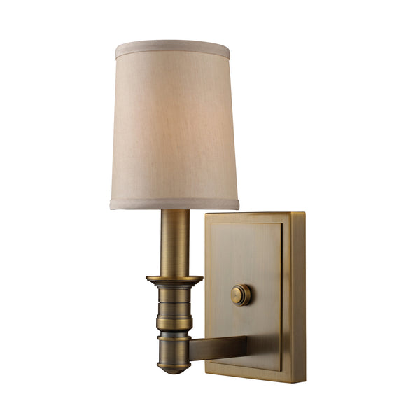 1- Light Wall Sconce In Brushed Antique Brass