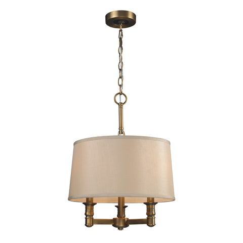 3- Light Chandelier In Brushed Antique Brass
