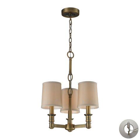 3- Light Chandelier In Brushed Antique Brass Includes An Adapter Kit To Allow For Easy Conversion Of A Recessed Light To A Chandelier