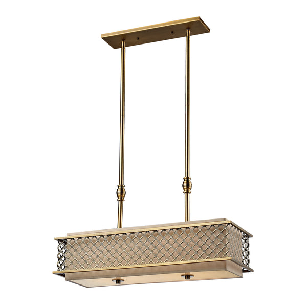 4- Light Island In Brushed Antique Brass