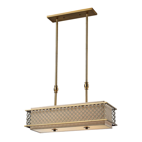 4- Light Island In Brushed Antique Brass