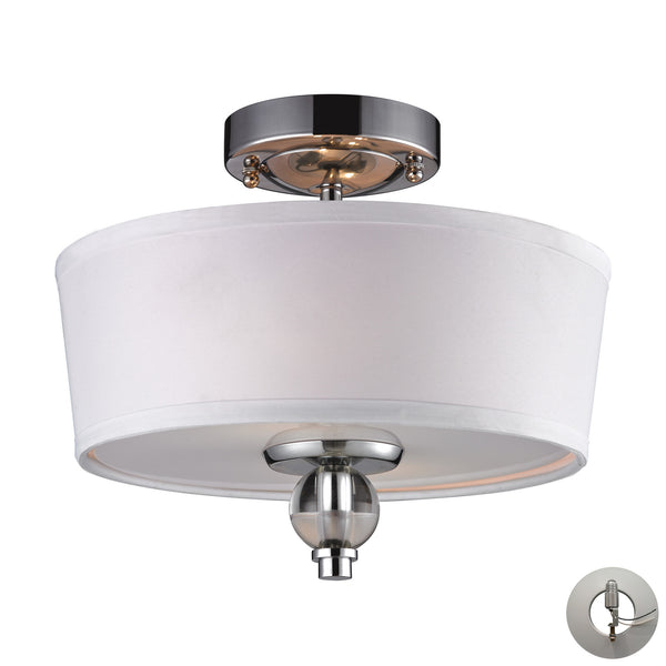 2- Light Semi-Flush In Polished Chrome Includes An Adapter Kit To Allow For Easy Conversion Of A Recessed Light To A Semi Flush