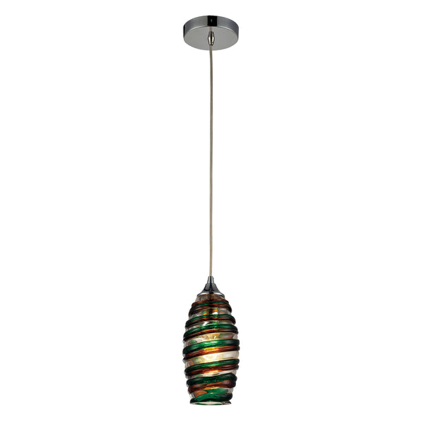 Twister 1 Light Pendant In Polished Chrome