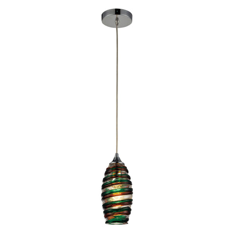 Twister 1 Light Pendant In Polished Chrome