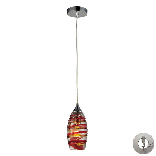 Twister 1 Light Pendant In Polished Chrome Includes An Adapter Kit To Allow For Easy Conversion Of A Recessed Light To A Pendant
