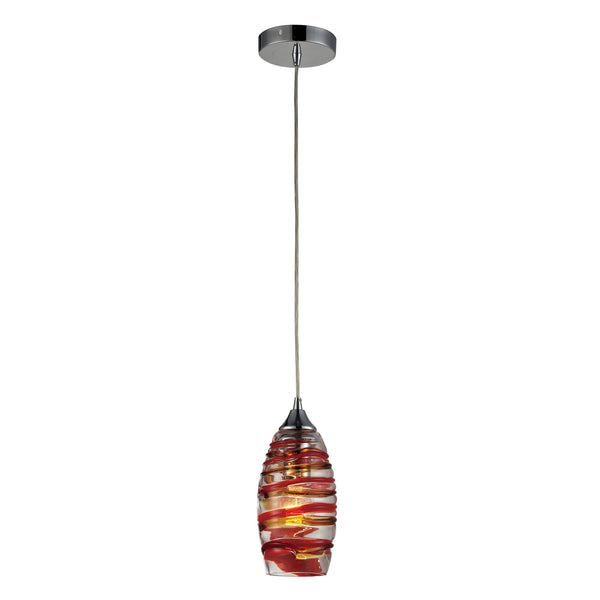 Twister 1 Light Pendant In Polished Chrome