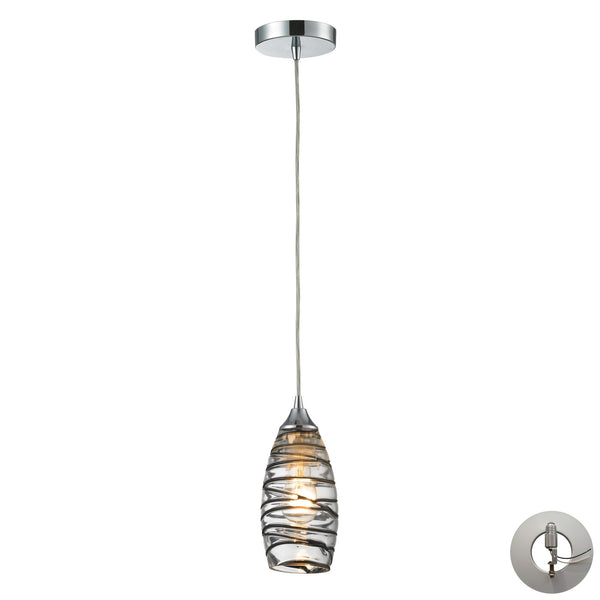 Twister 1 Light Pendant In Polished Chrome Includes An Adapter Kit To Allow For Easy Conversion Of A Recessed Light To A Pendant