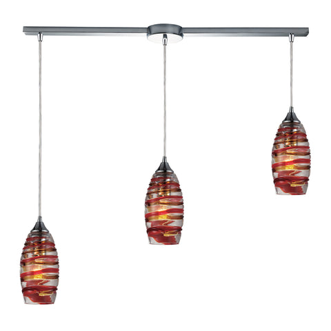 Twister 3 Light Pendant In Polished Chrome