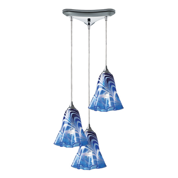 Vestido 3 Light Pendant In Polished Chrome
