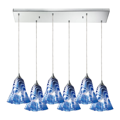 Vestido 6 Light Pendant In Polished Chrome