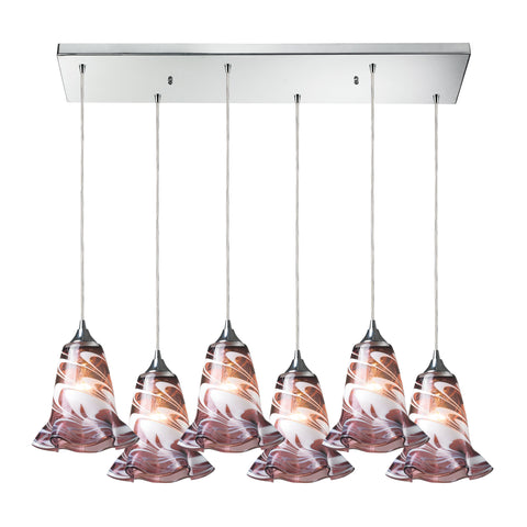 Vestido 6 Light Pendant In Polished Chrome